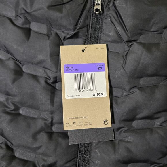 $190 Nike Therma-FIT ADV Repel Down Running Vest Black Mens 3XL FB7542-010 XXXL - Picture 3 of 10